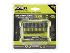 RYOBI 12 stk. 2 slagdrivbits med diamantkorn tilbehør Z800T841
