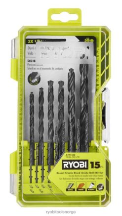 RYOBI 15 stk. rund skaft svart oksid borkronesett tilbehør Z800T786
