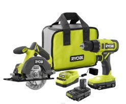 RYOBI 18v ett+ 2-verktøys kombisett elektroverktøy Z800T858