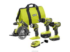 RYOBI 18v ett+ 4-verktøys kombisett elektroverktøy Z800T19