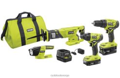 RYOBI 18v ett+ 4-verktøys kombisett elektroverktøy Z800T865