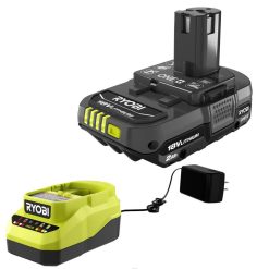RYOBI 18v one+ 2ah litiumbatteri og lader startsett batterier og ladere Z800T683