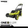 RYOBI 18v one+ hk børsteløs whisper serie 20 gressklippersett utendørs Z800T235