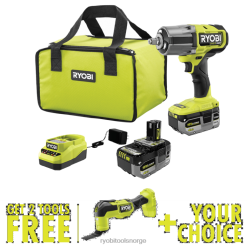RYOBI 18v one+ hk børsteløst 4-modus 1/2 slagnøkkelsett med høyt dreiemoment med gratis 18v one+ hk børsteløst multiverktøy og fritt valgfritt verktøy elektroverktøy Z800T6