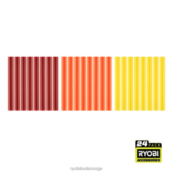 RYOBI 24 stk. full størrelse varm farge limstifter tilbehør Z800T749