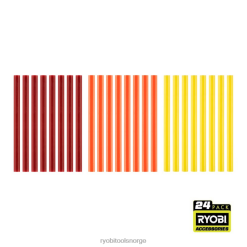 RYOBI 24 stk. mini limstifter i varm farge tilbehør Z800T747