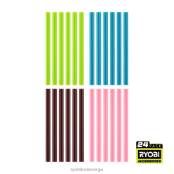 RYOBI 24 stk. mini variasjon farge limstifter tilbehør Z800T748