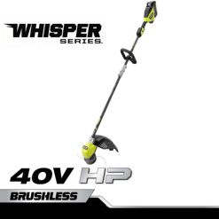 RYOBI 40v hk børsteløs whisper serie 17 karbonfiber aksel strengtrimmersett utendørs Z800T285