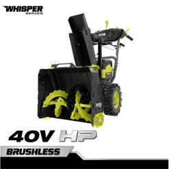 RYOBI 40v hk børsteløs whisper serie 22 to-trinns snøfresersett utendørs Z800T426