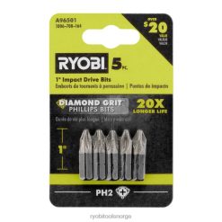 RYOBI 5 stk. 1 slagdrivbits med diamantkorn tilbehør Z800T838